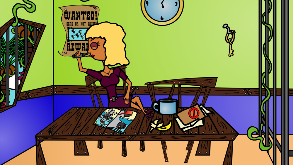 Pristine Christine thoroughly enjoying herself a screenshot from the animated cartoon series Pancake Paradise!